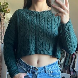 forest green knit sweater